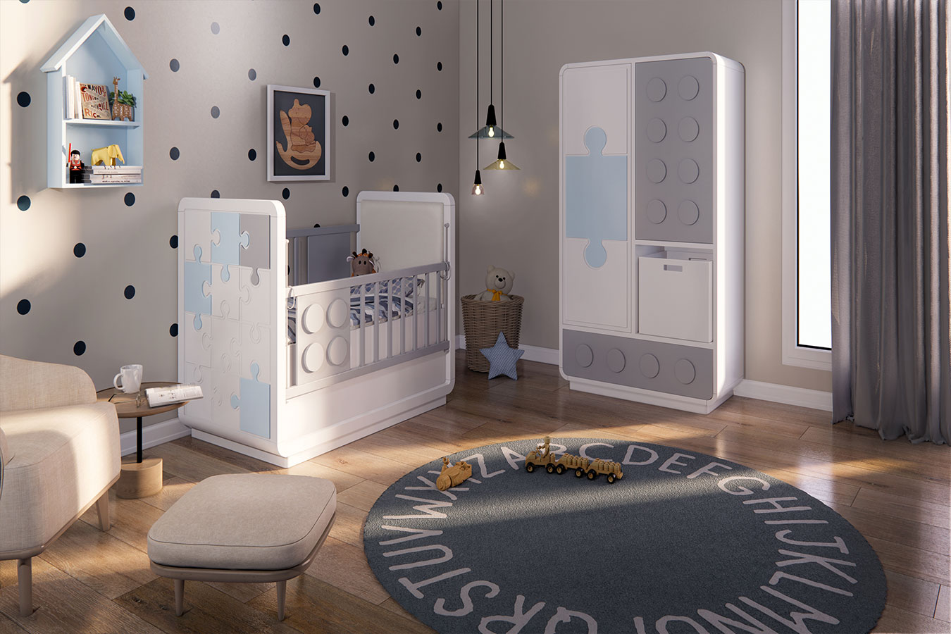 تخت خواب نوزاد پازل